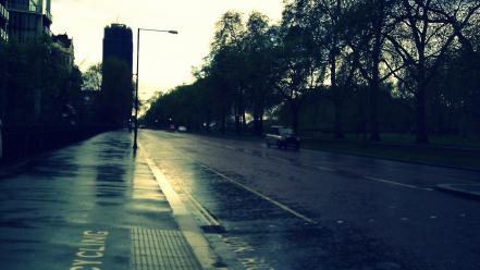 Parks rain streets sunrise taxi wallpaper