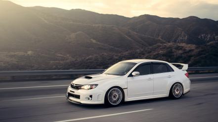 Subaru impreza wrx sti cars highways mountains wallpaper