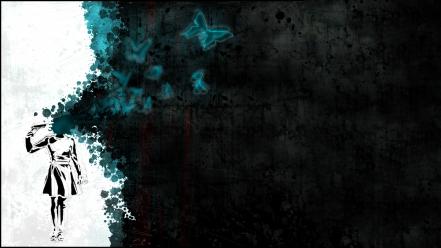 Abstract artwork butterflies digital art suicide wallpaper