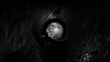 Abstract black dark eyes liquid wallpaper