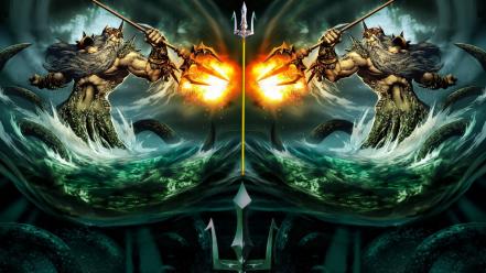 Genzoman myl poseidon fantasy art gods wallpaper