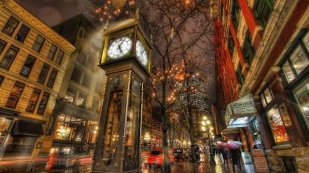Hdr photography vancouver clocks urban wallpaper