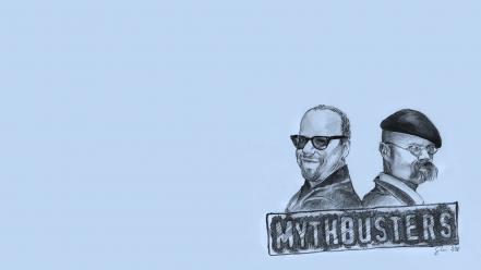 Adam savage discovery channel jamie hyneman mythbusters blue wallpaper