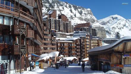 Alps france cityscapes mountains resort wallpaper
