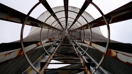 Architecture buildings construction industrial plants ladder wallpaper
