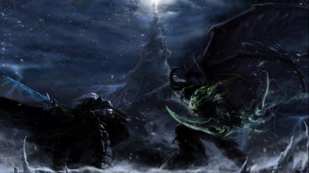Arthas illidan stormrage lich king warcraft iii armor wallpaper
