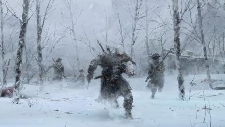 Assassins creed 3 artwork drawings forests wallpaper