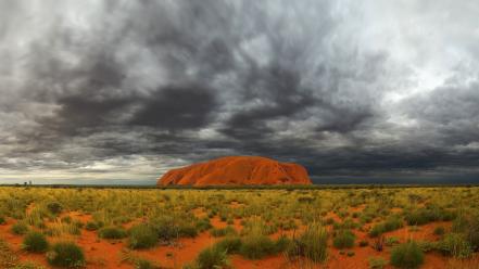 Australia ayers rock national park clouds landscapes wallpaper