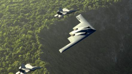 B2 spirit f22 raptor aircraft military wallpaper