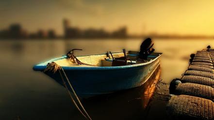 Boats docks tiltshift water wallpaper