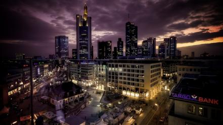 Cityscapes frankfurt am main skyscrapers towns wallpaper