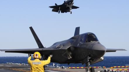 F35 lightning ii aircraft carriers military wallpaper