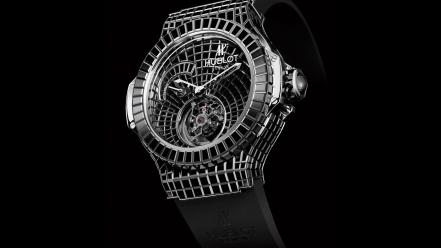 Hublot geneve black background brands clocks wallpaper
