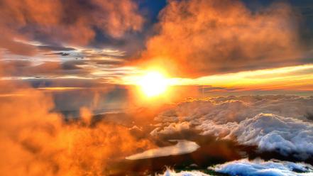 Japan mount fuji sun clouds landscapes wallpaper