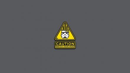 Star wars storm trooper abstract caution minimalistic wallpaper