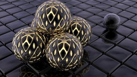3d view abstract black spheres egg wallpaper wallpaper