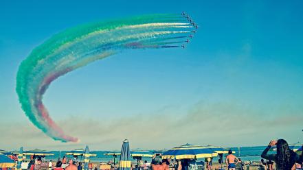 Beach italian italy seaside frecce tricolori italia wallpaper