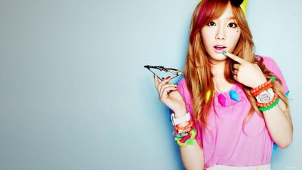 Black asians korean kim taeyeon k-pop faces wallpaper