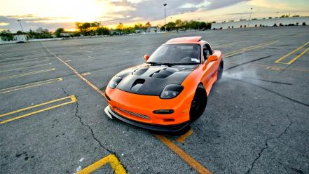 Cars vehicles drifting tuned mazda rx7 wallpaper