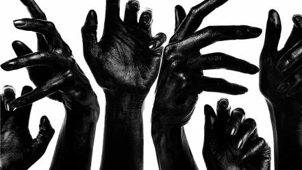 Dark hands grayscale dev wallpaper