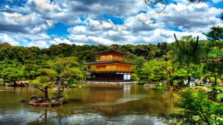 Kyoto hdr photography golden pavilon kinkakuji wallpaper