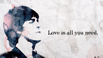 Love typography the beatles watercolor wallpaper