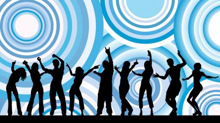 Music vector shadows dancing wallpaper