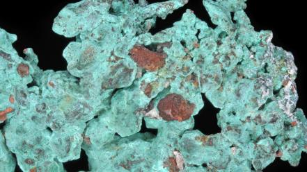 Rock minerals element copper black background wallpaper