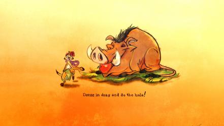 Yellow background alice x zhang timon pumba wallpaper