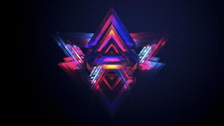 Abstract vector digital art desktopography 3d pyramids landscape wallpaper