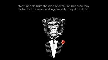 Black and white quotes monkeys background wallpaper