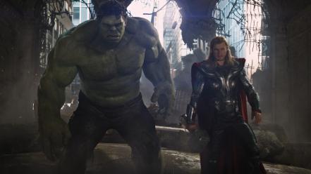 Chris hemsworth mark ruffalo the avengers (movie) wallpaper