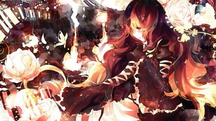 Eyes black scrolls hijiri byakuren bicolored butterflies wallpaper