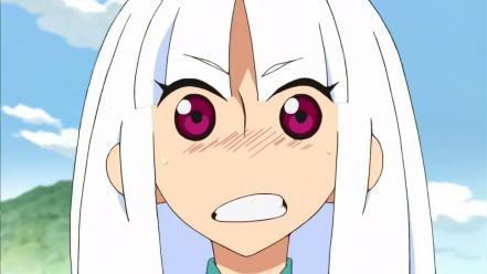 Katanagatari blush togame white hair shichika faces wallpaper