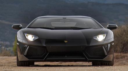 Lamborghini aventador roadster view luxury sports car wallpaper