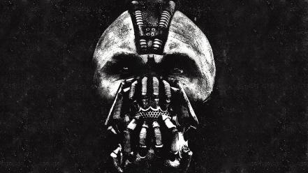 Masks monochrome artwork bane the knight rises wallpaper