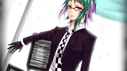 Shirts meganekko megpoid gumi bicolored checkered clothing wallpaper