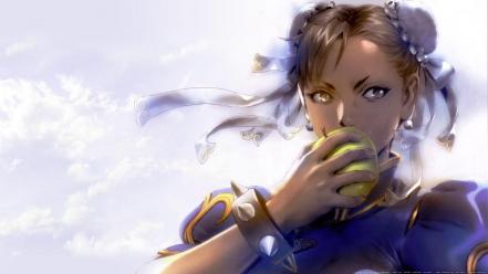 Video games street fighter chun-li apples wallpaper
