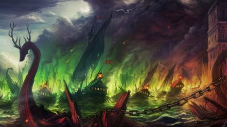 Fantasy art battles artwork wallpaper