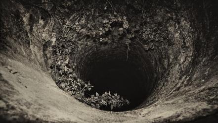 White cityscapes plants tunnels monochrome james lapett wallpaper