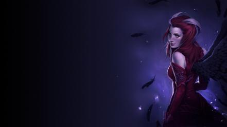 Long hair feathers fantasy art yellow eyes wallpaper