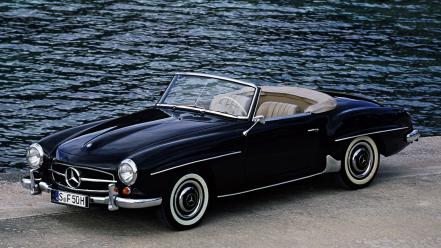 Ocean vintage cars mercedes-benz old fashion wallpaper