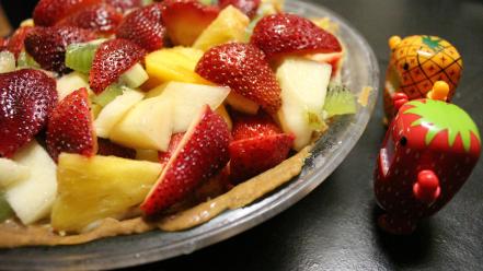 Pineapples food domo strawberries objects wallpaper