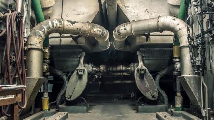 Steam old urban pipes industrial plants objects wallpaper