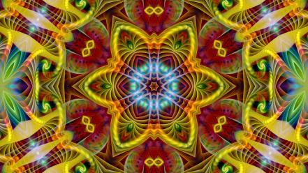 Abstract multicolor fractals psychedelic wallpaper