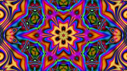 Abstract multicolor fractals psychedelic wallpaper