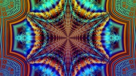 Abstract multicolor fractals psychedelic wallpaper