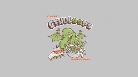 Minimalistic cthulhu funny cereal wallpaper