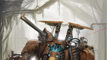 Paintings robots digital art science fiction airbrushed wallpaper