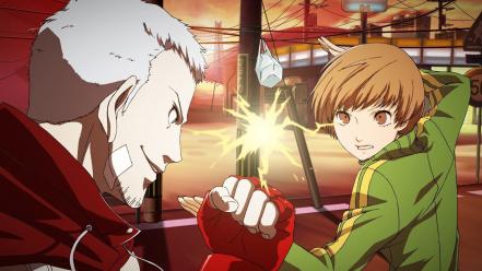 Persona series satonaka chie sanada akihiko 4: arena wallpaper